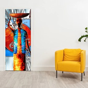 Fototapeta na dvere - Maľba starovekej osoby (95x205cm)