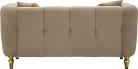 Dvojmiestna pohovka Alma 155 cm taupe/zlatá