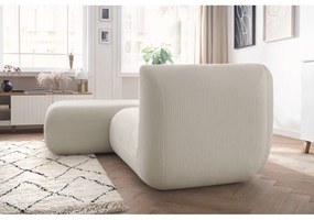 Biela menčestrová rohová pohovka (ľavý roh) Lecomte - Bobochic Paris