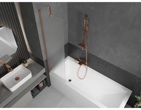 Mexen Next, 1-krídlová vaňová zástena 50 x 150 cm, 6mm sklo námraza, medená matná, 895-050-000-00-30-65