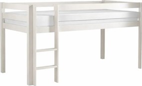 Biela vyvýšená detská posteľ z borovicového dreva 90x200 cm PINO – Vipack