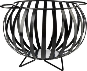 Kovový kôš na drevo Globe1, 46x35 cm, čierna