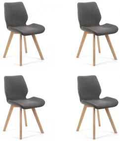 Set štyroch jedálenských stoličiek SJ.0159 sivé/hnedé