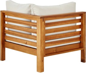 Sconto Záhradná rohová pohovka CAPE akácia/béžová