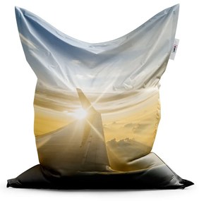 Sablio Sedací vak Krídlo lietadla nad mrakmi - 150x100 cm