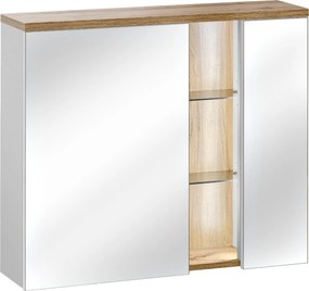 Comad Zrkadlová skrinka bez osvetlenia Bahama White 80 biela/dub wotan