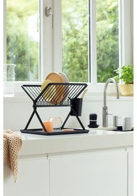 Tmavosivý kovový dvojposchodový odkvapkávač 37x33 cm – Brabantia