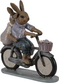 Dekorácia zamilovaní králiky na bicykli - 14*5*15 cm