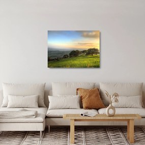 Sklenený obraz - Výhľad z kopca (70x50 cm)