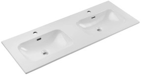 Dvojité umývadlo na zapustenie Fly 120 cm DP biele