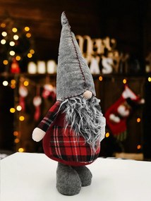 Vánoční skřítek ELFIE 60 cm červený/šedý