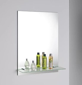 Aqualine Aqualine, Zrkadlo 50x70cm, vrátane závesov a otvorov pre polici, 22429