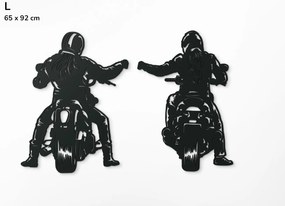 drevko Drevená nálepka Motorkári Rozmer obrazu: 32,5 x 46 cm, Farba dekorácie: Čierna