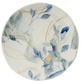 Jedálenská súprava 24 ks, biela/modrá, porcelán