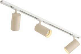 Moderný koľajnicový systém s 3 bodovými svetlami biely s béžovou 1-fázový GU10 70mm - Iconic Jeana Luxe