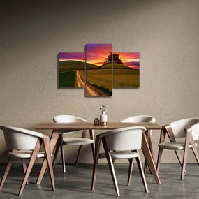 Obraz poľa a farebného neba (90x60 cm)