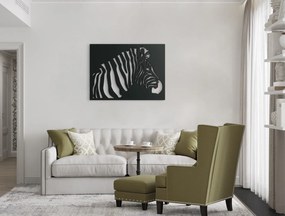 drevko Drevený obraz na stenu Zebra Rozmer obrazu: 32,5 x 43,5 cm, Farba dekorácie: Čierna