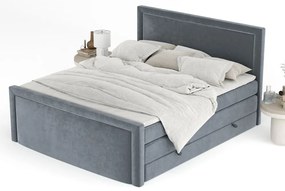 Tmavosivá boxspring posteľ s úložným priestorom 200x200 cm Lavenda – Maison de Rêve