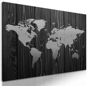 Obraz luxusná mapa sveta v čiernobielom prevedení