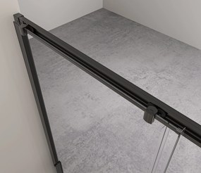 CERANO - Sprchové posuvné dvere Varone LINE Ľ/P - čierna matná, transparentné sklo - 90x195 cm, CER-CER-478081