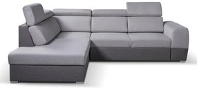 Rozkladacia rohová sedacia súprava MATRIX do L, šedá, ľavá, s úložným priestorom