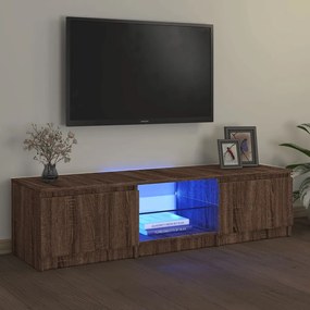 TV skrinka s LED svetlami hnedý dub 140x40x35,5 cm 822683