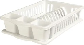 Odkvapkávač na riad 39,5x26 cm, biely%