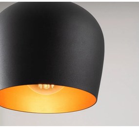 Čierne závesné svietidlo s kovovým tienidlom Berceste – Opviq lights