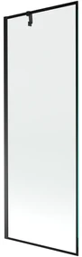 Mexen Next, vaňová zástena 1-krídlová 70 x 150 cm, fixné krídlo, 6 mm číre sklo s čiernym vzorom, čierny profil, 895-070-000-00-70-70