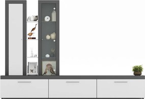 Obývacia stena Orion, antracit/biela