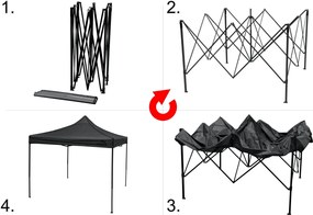 CATTARA Párty stan s nožnicovým konštrukciou 3x3 m, sivý, WATERPROOF