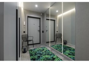 Protišmykový behúň MONSTERA Listy zelený - Výpredaj