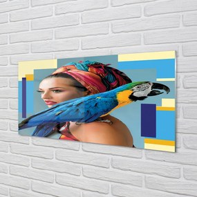 Nástenný panel  Papagáj na ramene 100x50 cm