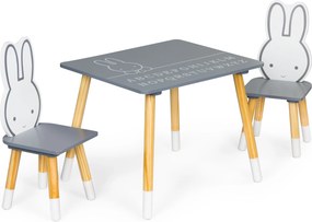 ECOTOYS detský set: stolík + 2 stoličky, skandinávsky štýl, s abecedou