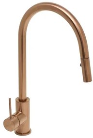 Drezová batéria SAT Aurum s vyťahovacou spŕškou, 2 prúdy brúsená rose gold SATBAUR286BRG, 1 ks