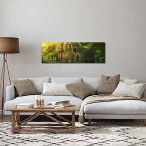 Obraz - Rozprávkový les (s hodinami) (90x30 cm)