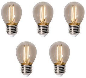 Sada 5 ks E27 dimbare LED lamp P45 smoke 3W 250 lm 2200K