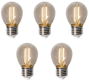 Sada 5 ks E27 dimbare LED lamp P45 smoke 3W 250 lm 2200K
