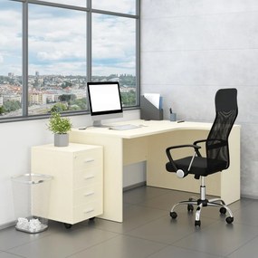 Zostava kancelárskeho nábytku SimpleOffice 2, 140 cm, pravá, breza