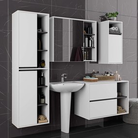 Závesná kúpeľňová skrinka so zrkadlom VAMI 90 cm - výber z 5 prevedení
