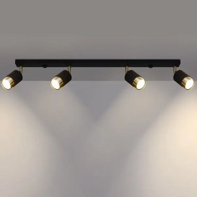 Sollux SL.1072 - Bodové svietidlo NERO 4xGU10/40W/230V čierna/zlatá