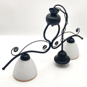 Luster na reťazi RETRO 2xE27/60W/230V matná čierna