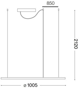 Ideal Lux - LED Luster na lanku HULAHOOP LED/46W/230V 3000K pr. 100 cm biela