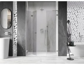 Mexen Lunar-F, L skladacie ľavé sprchové dvere 115 cm, 8mm číre sklo, oceľový profil, 836SL-115-050-97-00-L