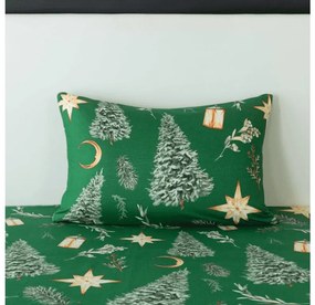 Obliečka na vankúš z mikrovlákna GREEN CHRISTMAS 70x90 cm, zelený