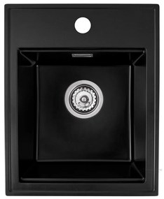 Gamma Modern 4050, 1-komorový granitový drez 400x500x180 mm, čierna, GMA-ZM-4050-BK