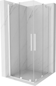 Mexen Velar Duo, sprchový kút s posuvnými dverami 100(dvere) x 100(dvere) cm, 8mm číre sklo, biela, 871-100-100-02-20