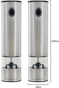 Cole&Mason-Sada elektrických mlynčekov na korenie BATTERSEA 2 ks 6xAAA