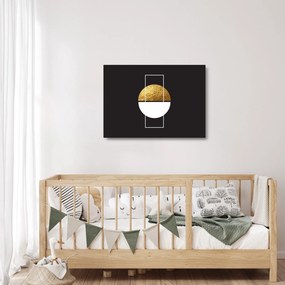 Sklenený obraz - Abstrakcia zlatá a čierna N⁰1 (70x50 cm)