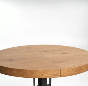 Okrúhly rozkladací jedálenský stôl Mercy - dub zlatý / čierna